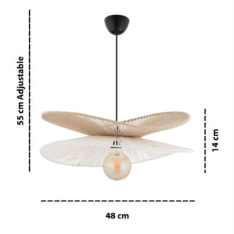 Alternative view of Φωτιστικό οροφής Dafodil Megapap E27 γιούτα μονόφωτο χρώμα μπεζ - λευκό Ø48x55εκ.