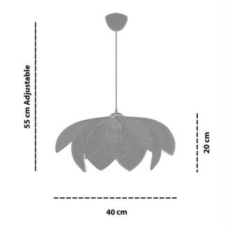 Alternative view of Φωτιστικό οροφής Magnolia Megapap E27 ύφασμα PVC μονόφωτο χρώμα μπεζ Ø40x55εκ.