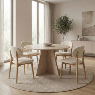 Alternative view of Τραπέζι Virela Megapap χρώμα travertine Ø120x75εκ.