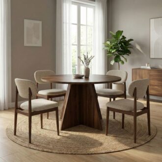 Alternative view of Τραπέζι Virela Megapap χρώμα καρυδί Ø120x75εκ.