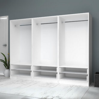 Alternative view of Ντουλάπα ρούχων Ricardo Megapap εξάφυλλη με συρτάρια χρώμα λευκό 240x51,8x181εκ.