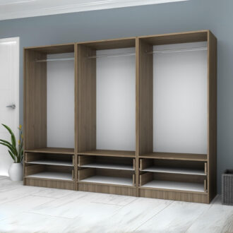 Alternative view of Ντουλάπα ρούχων Ricardo Megapap εξάφυλλη με συρτάρια χρώμα καρυδί 240x51,8x181εκ.