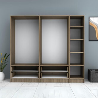 Alternative view of Ντουλάπα ρούχων Ricardo Megapap πεντάφυλλη με συρτάρια χρώμα καρυδί 200x51,8x181εκ.