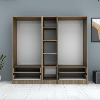 Alternative view of Ντουλάπα ρούχων Ricardo Megapap πεντάφυλλη με συρτάρια χρώμα καρυδί 200x51,8x181εκ.