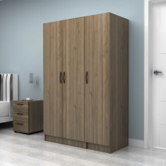 Alternative view of Ντουλάπα ρούχων Vivian Megapap τρίφυλλη χρώμα καρυδί 120x51,8x181εκ.