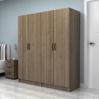 Alternative view of Ντουλάπα ρούχων Vivian Megapap τετράφυλλη χρώμα καρυδί 160x51,8x181εκ.