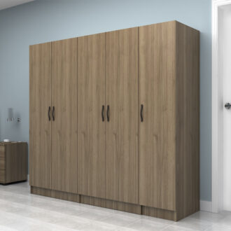 Alternative view of Ντουλάπα ρούχων Vivian Megapap πεντάφυλλη χρώμα καρυδί 200x51,8x181εκ.