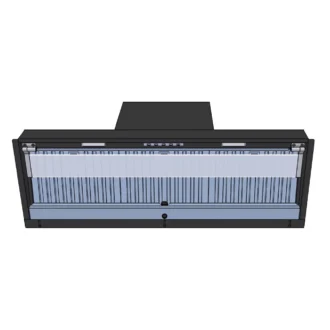 για ΕΠΑΓΩΓΙΚΕΣ εστίες, μαύρος + διαφανές κρύσταλλο, χειρισμός με ηλεκτρονικά πλήκτρα, σύστημα κατά της συμπύκνωσης και συλλογή, υγροποιημένων υδρατμών – NoDrip, 615cm/h IEC απορροφητικότητα, φωτισμός με 2 LED.