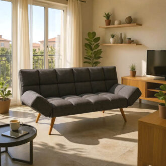 Alternative view of Καναπές - κρεβάτι 3θέσιος Freddo pakoworld ύφασμα ανθρακί 181x81x86εκ