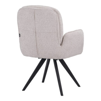 Alternative view of Πολυθρόνα περιστρεφόμενη Novo pakoworld ύφασμα λευκό μπουκλε-πόδια μαύρο μεταλλικό 65.5x60x90εκ