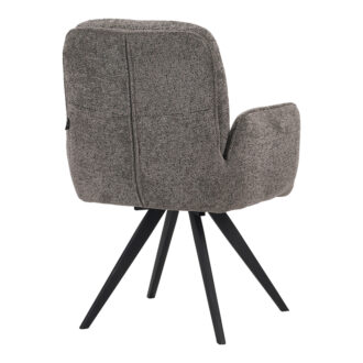 Alternative view of Πολυθρόνα περιστρεφόμενη Novo pakoworld ύφασμα ανθρακί μπουκλε-πόδια μαύρο μεταλλικό 65.5x60x90εκ