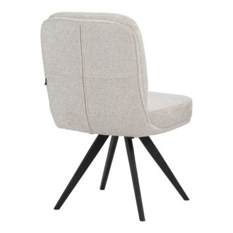 Alternative view of Καρέκλα περιστρεφόμενη Novo pakoworld ύφασμα λευκό μπουκλε-πόδια μαύρο μεταλλικό 65.5x50x90εκ