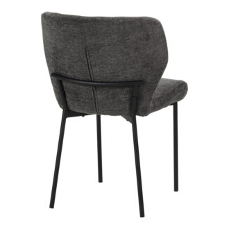 Alternative view of Καρέκλα Mavier pakoworld ύφασμα γκρι-πόδια μαύρο μεταλλικό 48x61.5x82εκ