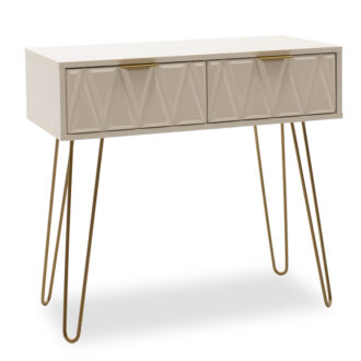 Alternative view of Κονσόλα Isla pakoworld χρώμα λευκό painting-χρυσό 80x39x74εκ