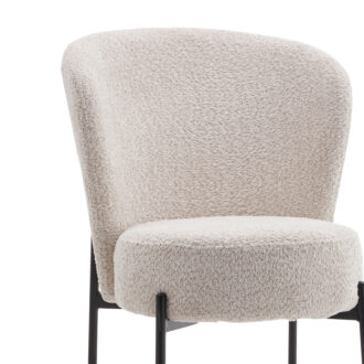 Alternative view of Καρέκλα Houlian pakoworld εκρού ύφασμα-πόδι μαύρο μέταλλο 44x66x89εκ