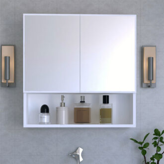 Alternative view of Ντουλάπι μπάνιου με καθρέπτη Zante pakoworld λευκό 70x17x70εκ