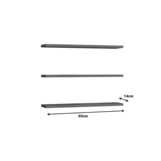 Alternative view of Ραφιέρα τοίχου Edna pakoworld μελαμίνη σε λευκή απόχρωση 60x14.5x1.8εκ