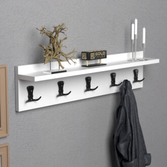 Alternative view of Κρεμάστρα Mec pakoworld μελαμίνη σε λευκή απόχρωση 80x9.5x18εκ