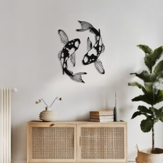 Alternative view of Διακοσμητικό τοίχου Konda pakooworld σετ 2τεμ μαύρο μεταλλικό 17x1,5x32εκ