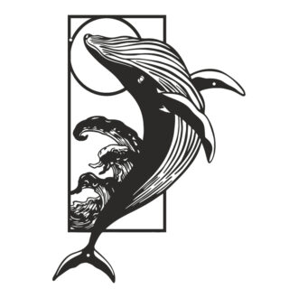 Διακοσμητικό τοίχου Whale pakooworld μαύρο μεταλλικό 38x1,5x50εκ