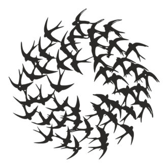 Διακοσμητικό τοίχου Swarm pakooworld μαύρο μεταλλικό Φ50x1,5εκ