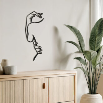 Alternative view of Διακοσμητικό τοίχου Femalo pakooworld μαύρο μεταλλικό 20x1,5x50εκ