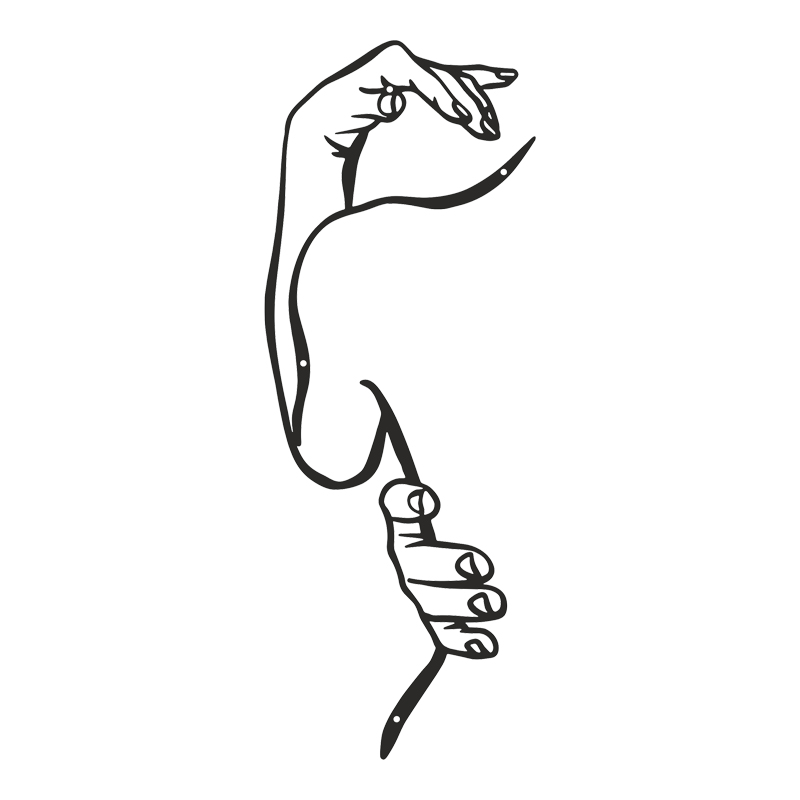 Διακοσμητικό τοίχου Femalo pakooworld μαύρο μεταλλικό 20x1,5x50εκ