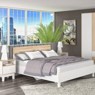 Alternative view of Κρεβάτι Awell pakoworld sonoma-λευκό 160x200εκ