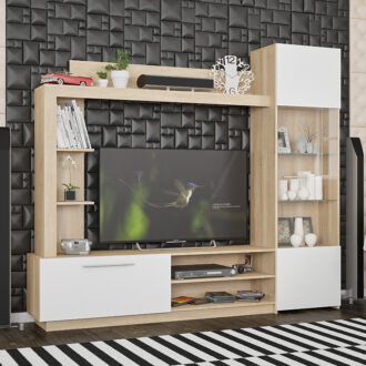 Alternative view of Σύνθετο σαλονιού June pakoworld sonoma-λευκό 204x35x177εκ