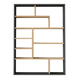 Alternative view of Βιβλιοθήκη Decora pakoworld σε φυσική-ανθρακί απόχρωση 90x22x123.6εκ