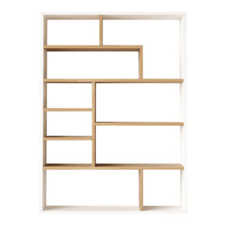 Alternative view of Βιβλιοθήκη Decora pakoworld σε oak-λευκό απόχρωση 90x22x123.6εκ