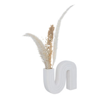 Alternative view of Βάζο Snaky pakoworld κεραμικό σε λευκή απόχρωση 25x5x21εκ