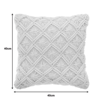 Alternative view of Μαξιλάρι διακοσμητικό Kalendian pakoworld ύφασμα σε κρεμ απόχρωση 40x40εκ