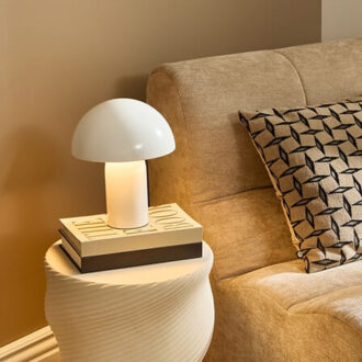 Alternative view of Επιτραπέζιο φωτιστικό Mushi pakoworld μέταλλο λευκό Φ20x24,5εκ