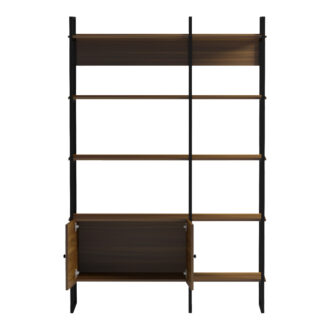 Alternative view of Βιβλιοθήκη Rhombo pakoworld καρυδί-μαύρο 120x35x180εκ