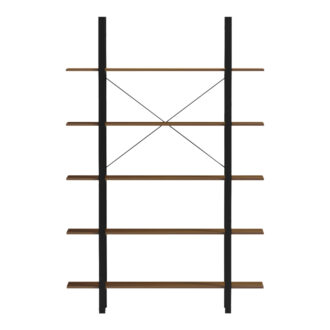 Alternative view of Βιβλιοθήκη-Ραφιέρα Varous pakoworld καρυδί-μαύρο μέταλλο 120x28x180εκ