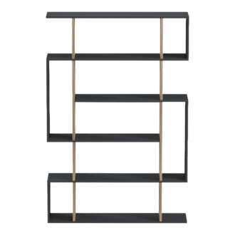 Alternative view of Βιβλιοθήκη Mito pakoworld ανθρακί - sonoma 108.5x25x161εκ