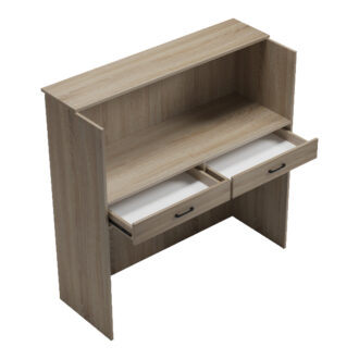 Alternative view of Γραφείο reception Optima pakoworld με led sonoma-ανθρακί 110x40x110εκ