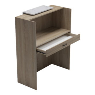 Alternative view of Γραφείο reception Zowel pakoworld με led sonoma-λευκή όψη μαρμάρου 90x40x110εκ