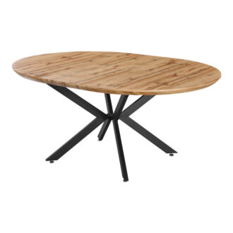 Alternative view of Τραπέζι επεκτεινόμενο Edina pakoworld mdf σε sonoma απόχρωση με μαύρα μεταλλικά πόδια 130-170x130x75εκ