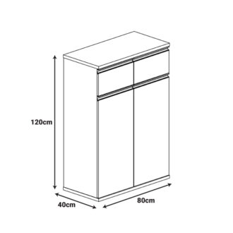 Alternative view of Ντουλάπι γραφείου επαγγελματικό Oscar pakoworld σε καρυδί-ανθρακί απόχρωση 80x40x120εκ