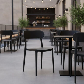 Alternative view of Καρέκλα Amvroan στοιβαζόμενη pakoworld με UV protection ανθρακί pp 51x49x79.5εκ