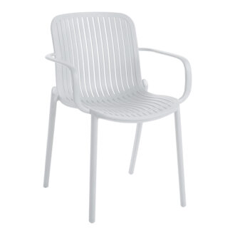 Πολυθρόνα Teragi στοιβαζόμενη pakoworld pp με UV protection λευκή 59x57x82εκ