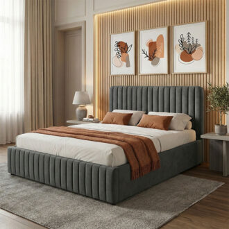 Alternative view of Κρεβάτι διπλό Zilin pakoworld ύφασμα ανθρακί με αποθηκευτικό χώρο 160x200εκ