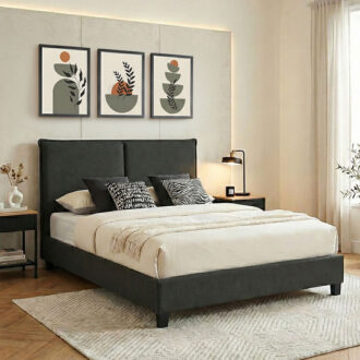 Alternative view of Κρεβάτι διπλό Majus pakoworld ύφασμα ανθρακί 160x200εκ