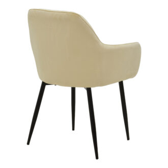 Alternative view of Πολυθρόνα Noor pakoworld μπεζ βελούδο με πόδι μετάλλου σε μαύρη απόχρωση 58x58x86εκ