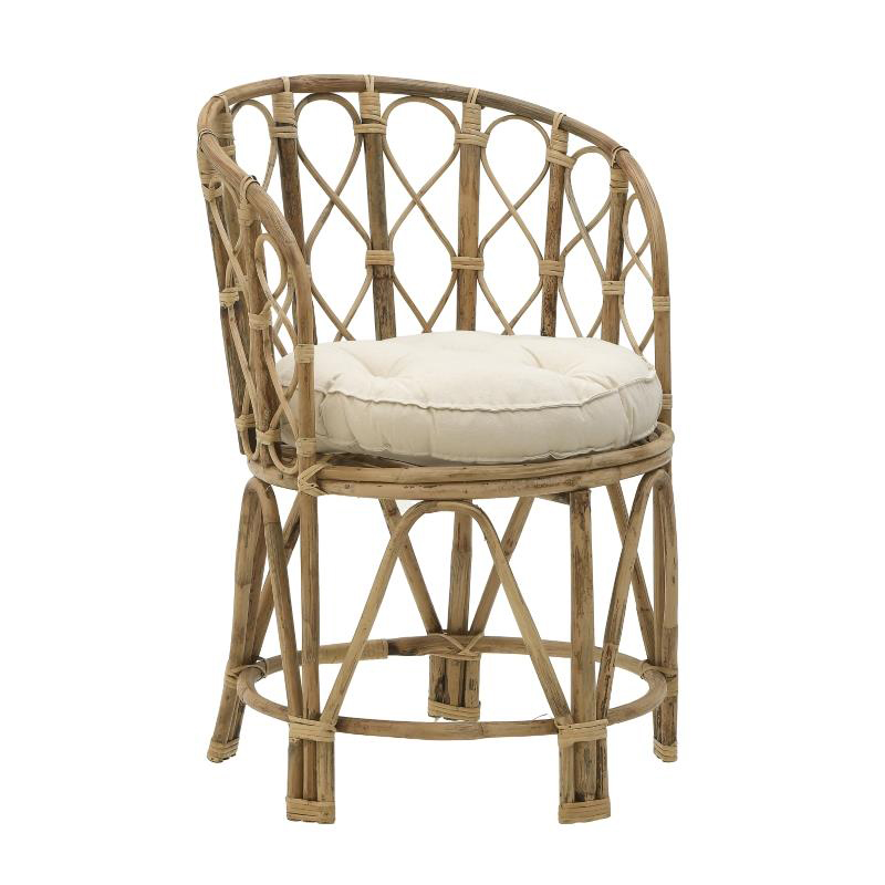 Πολυθρόνα Rostan Inart φυσικό rattan με μαξιλάρι 51x50x80εκ