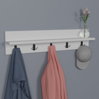 Alternative view of Κρεμάστρα τοίχου Esform pakoworld λευκό μελαμίνης 80x11x18εκ