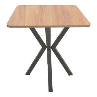 Alternative view of Τραπέζι Prestone pakoworld oak μελαμίνης-μαύρο μέταλλο 70x70x75εκ