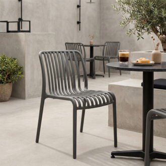 Alternative view of Καρέκλα Zoi pakoworld pp σε ανθρακί απόχρωση 42x58x79εκ